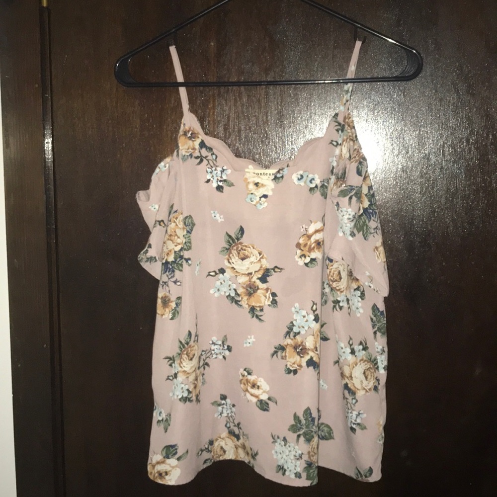 Cold shoulder floral blouse